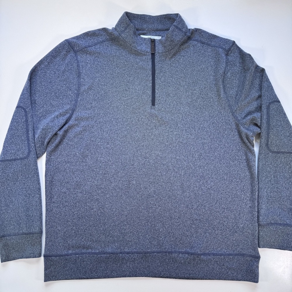GREG‎ NORMAN Knit Quarter Zip Performance Pullover Mens XLarge Blue Soft Golf